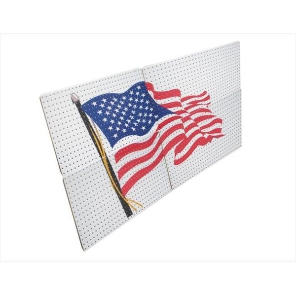 Alligatorboard Alligator Board ALAMERFLAG Powder Coated Metal Pegboard Panels/ Flange and USA Flag - Pack of 4 ALAMERFLAG